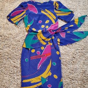 Vintage 80s funky patterned Rohlschild dress